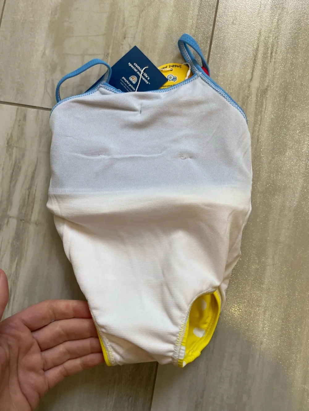 NWT RuffleButts Apple Princess Big Bow Yellow Polka Dot Skirted Swimsuit 3-6M